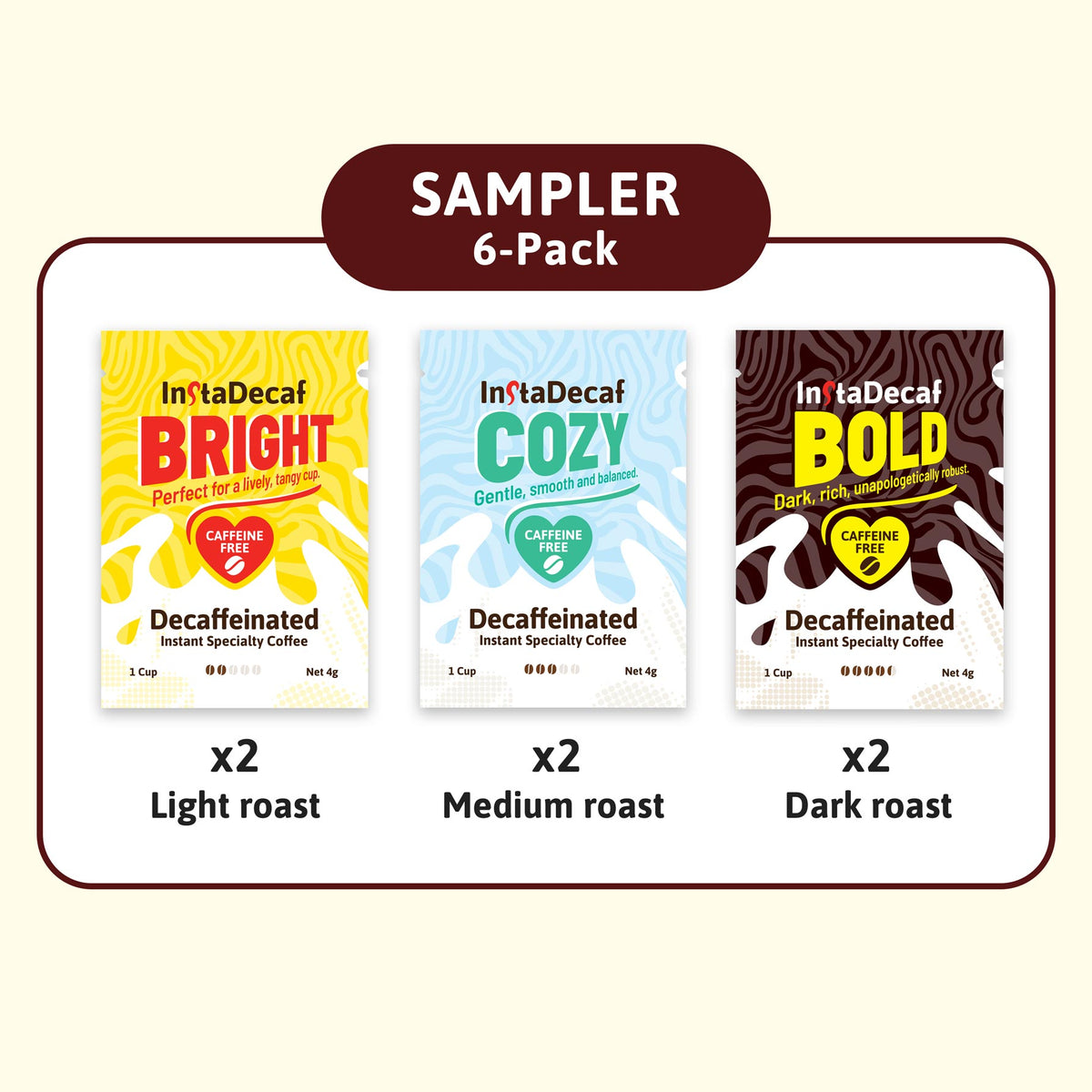 6-Pack InstaDecaf SAMPLER - Fancycuppa